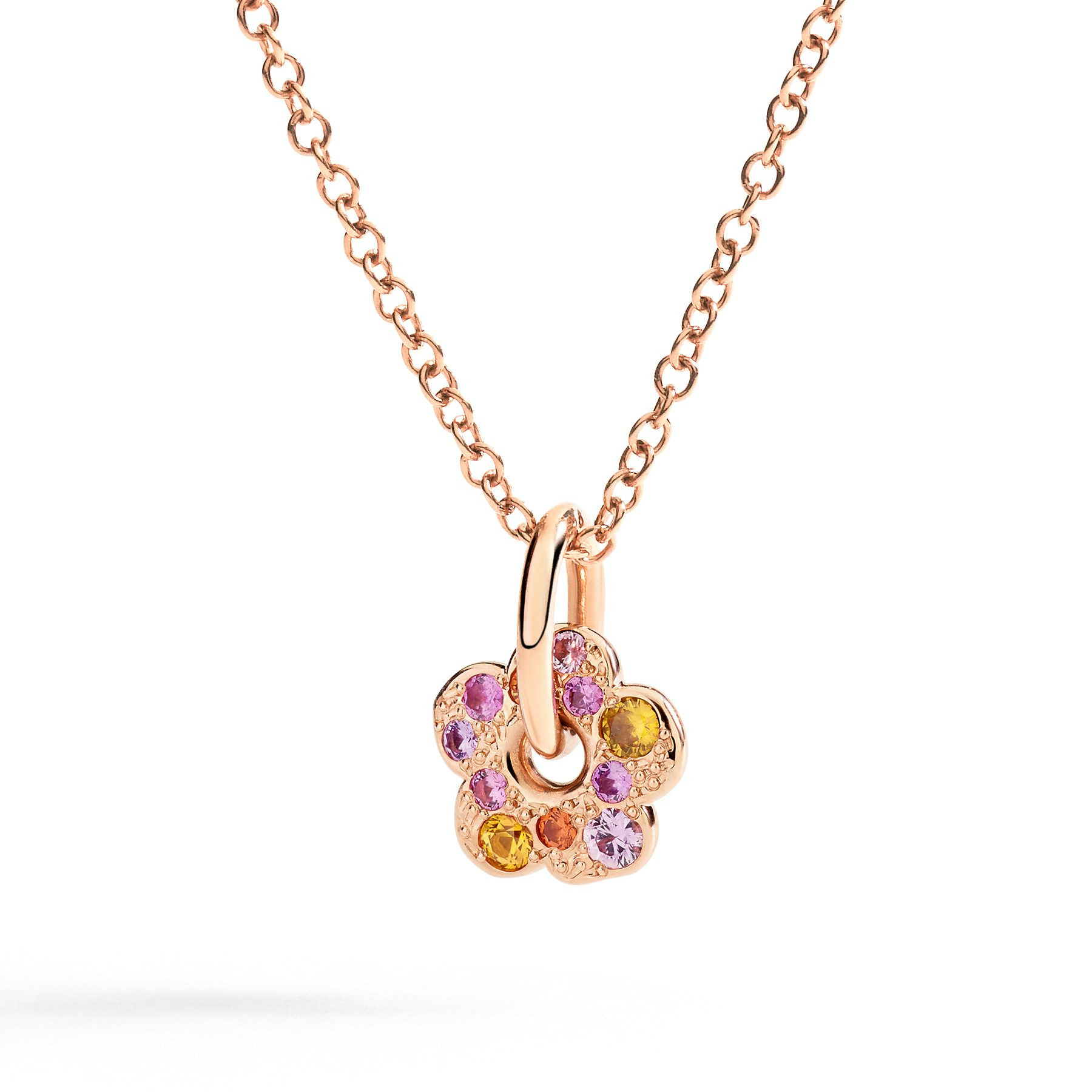 ROSE GOLD & SAPPHIRE FLOWER CHARM - 2