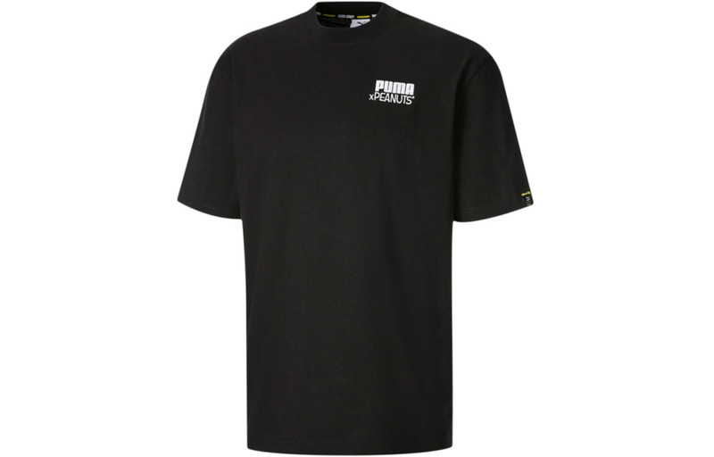 PUMA PUMA x Peanuts Crossover Cartoon Pattern Printing Sports Short Sleeve Black 530616-01 outlook