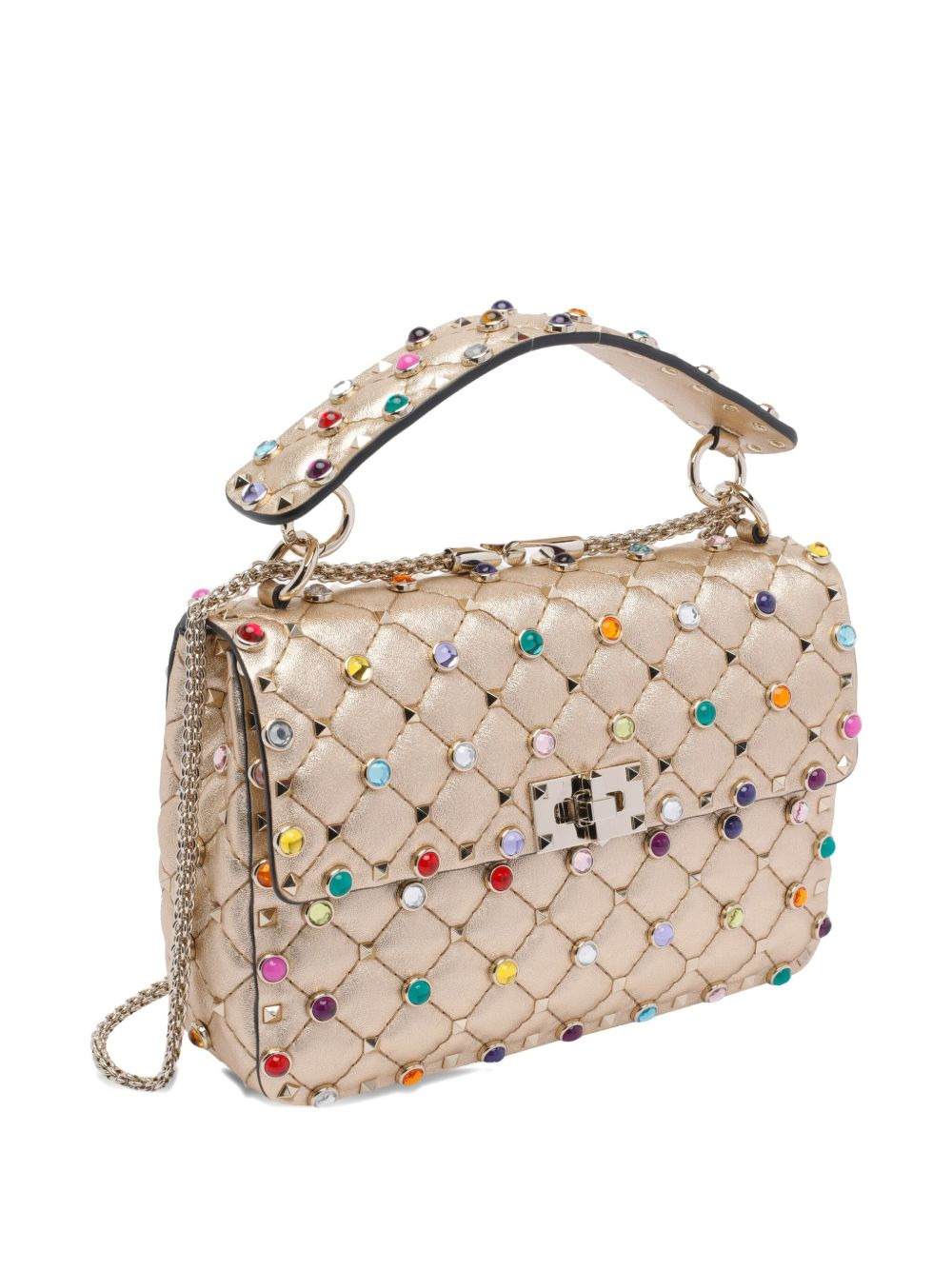 quilted laminated leather Rockstud tote bag - 3