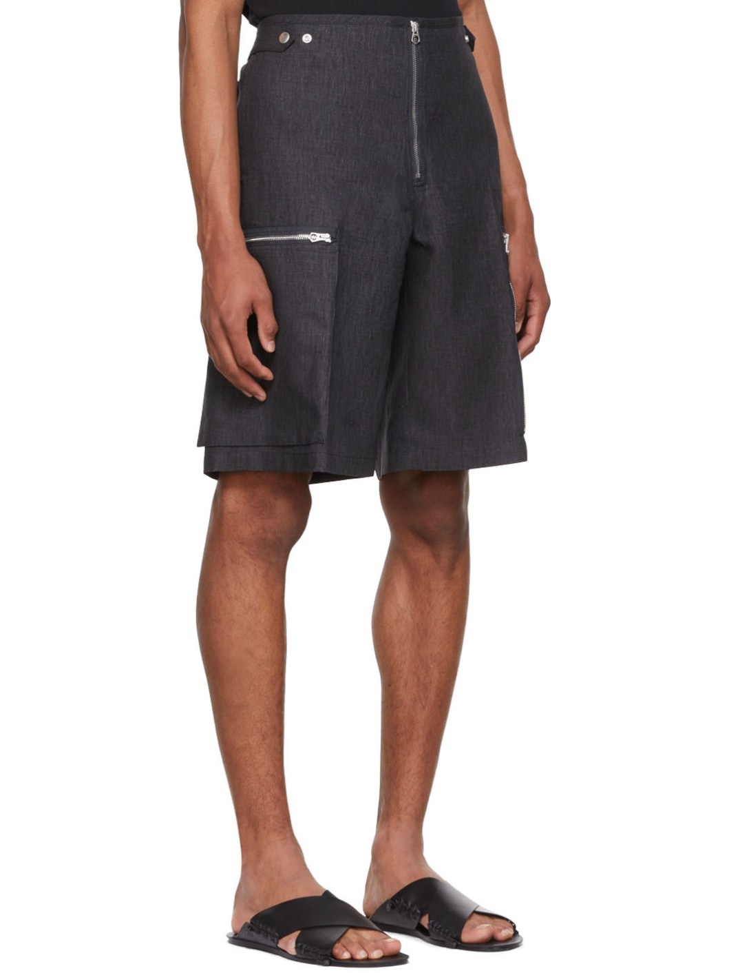 Black Linen Shorts - 2