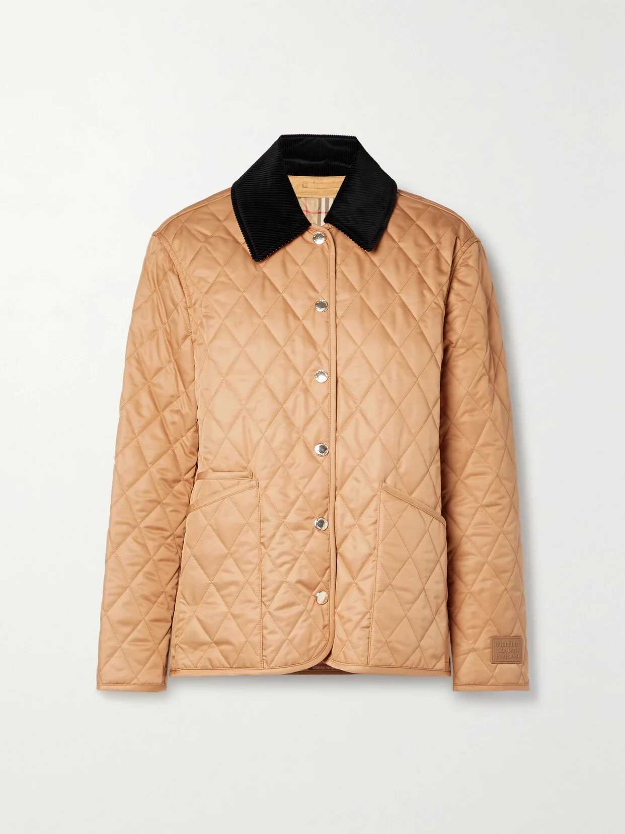Corduroy-trimmed Quilted Shell Jacket - 1