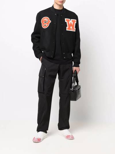 Off-White logo-patch varsity jacket outlook