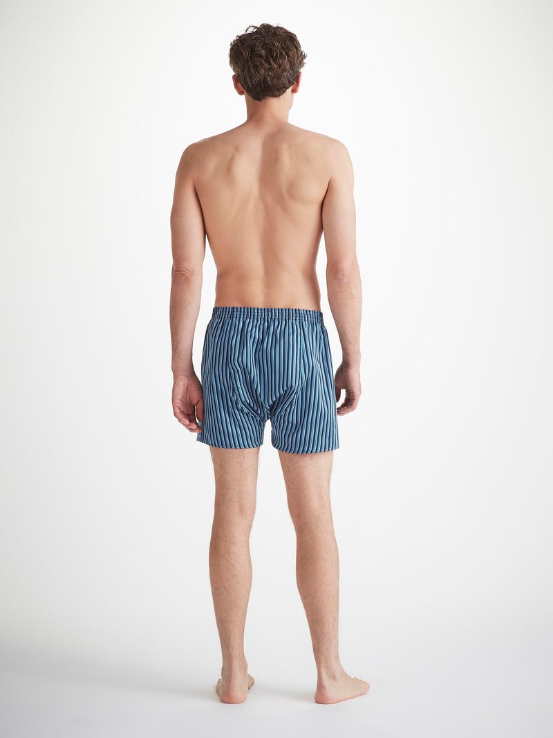 Men's Classic Fit Boxers Wellington 58 Cotton Blue - 3