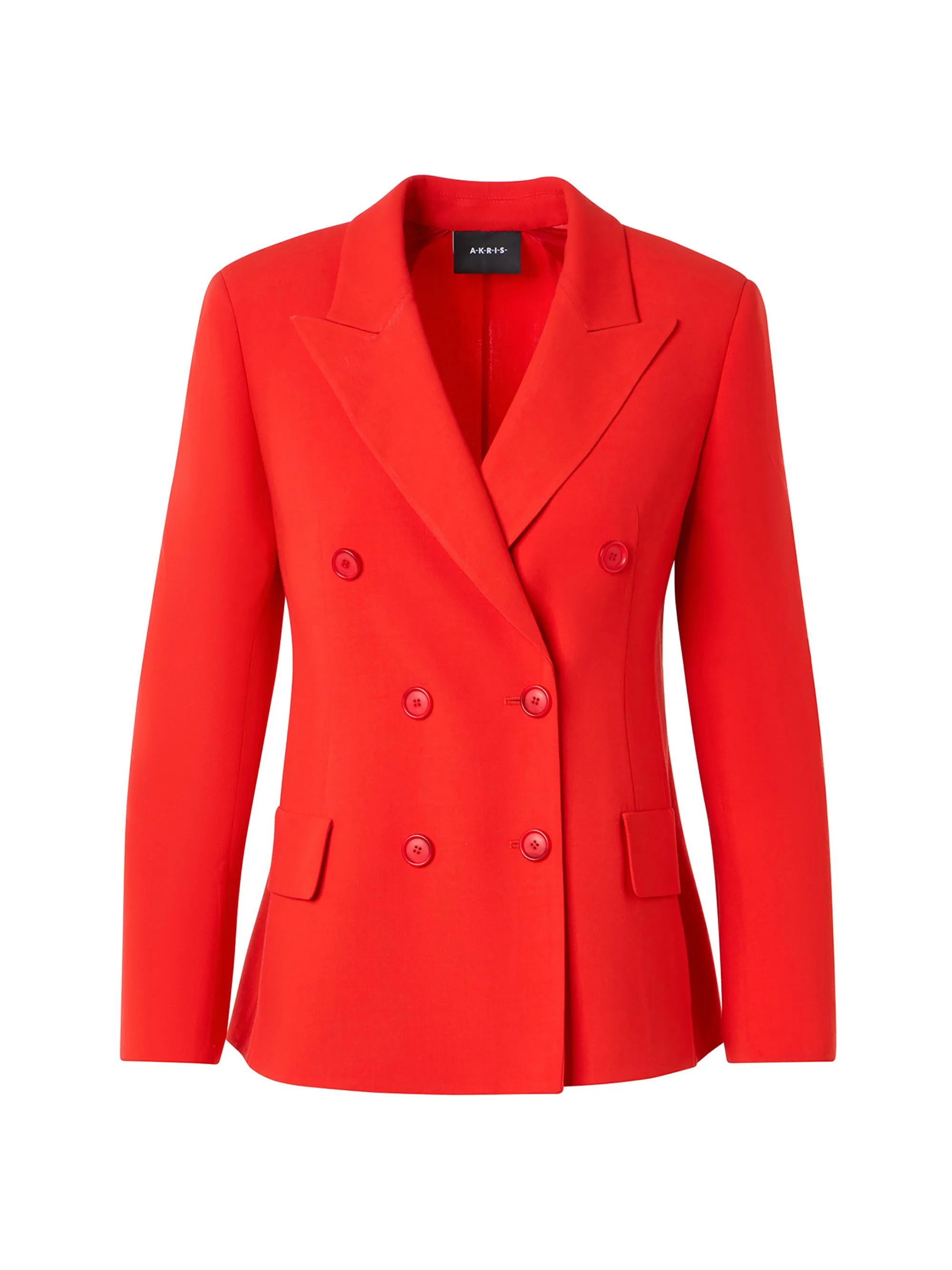 Women's Azalea Double-Breasted Wool Blazer - Vermillion - 1