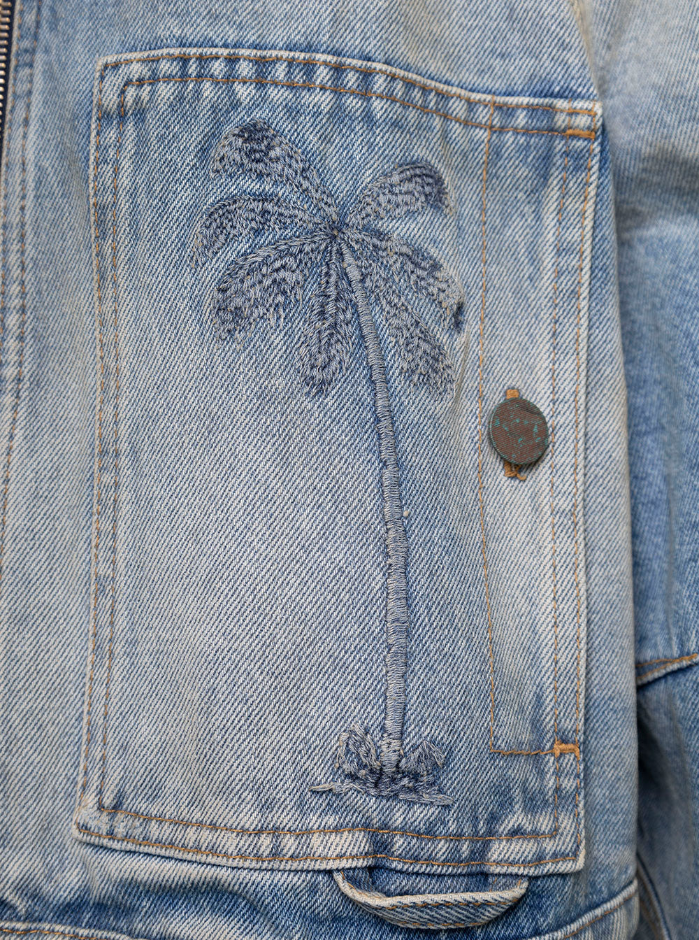 Palm Angels Women Paris Lw Cropped Denim Jacket - 3
