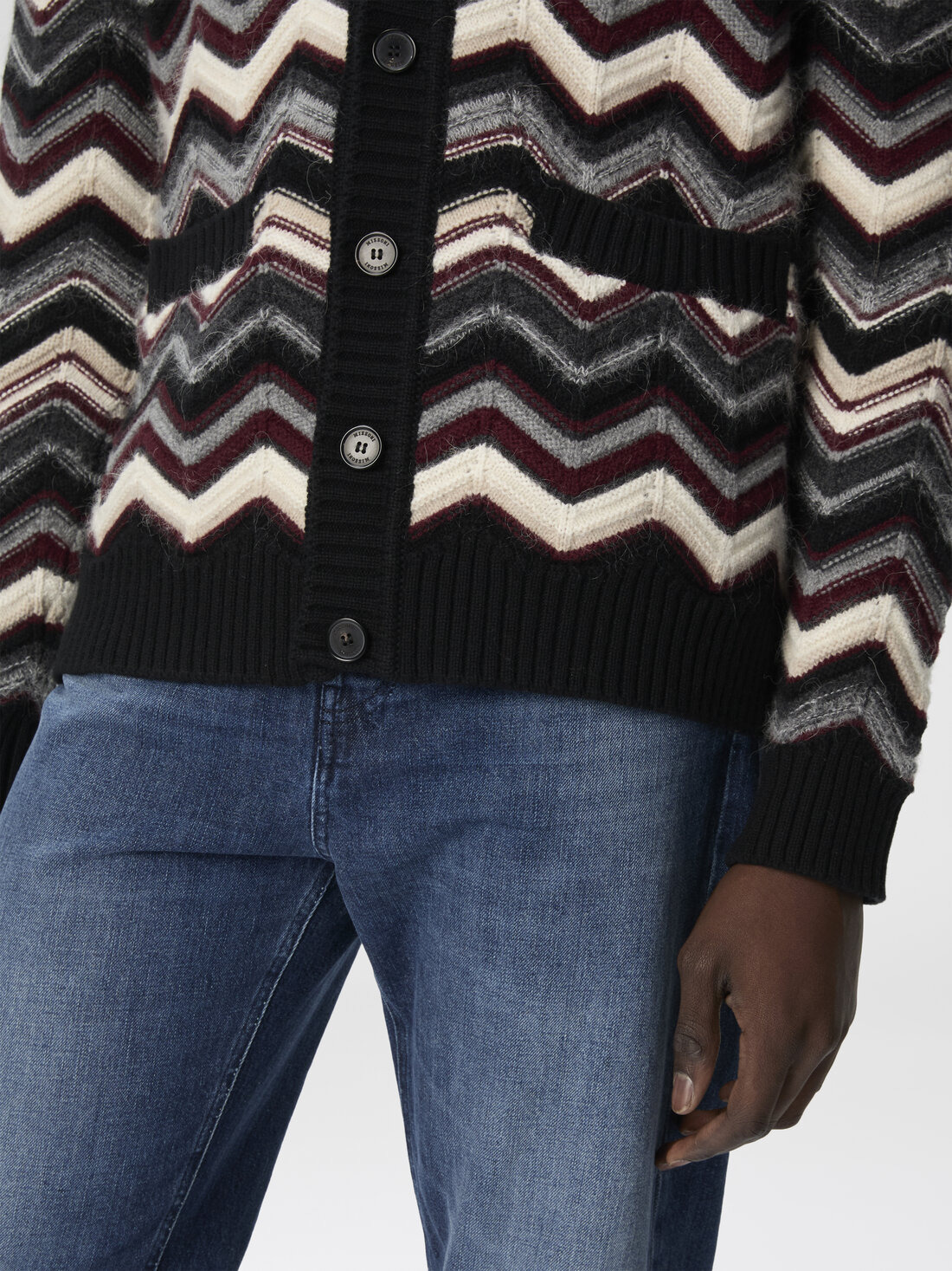 The cardigan in wool and alpaca with zigzag - 5