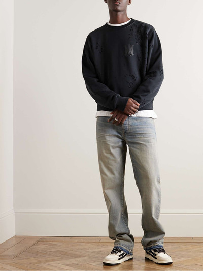 AMIRI Shotgun Logo-Print Distressed Cotton-Jersey Sweatshirt outlook
