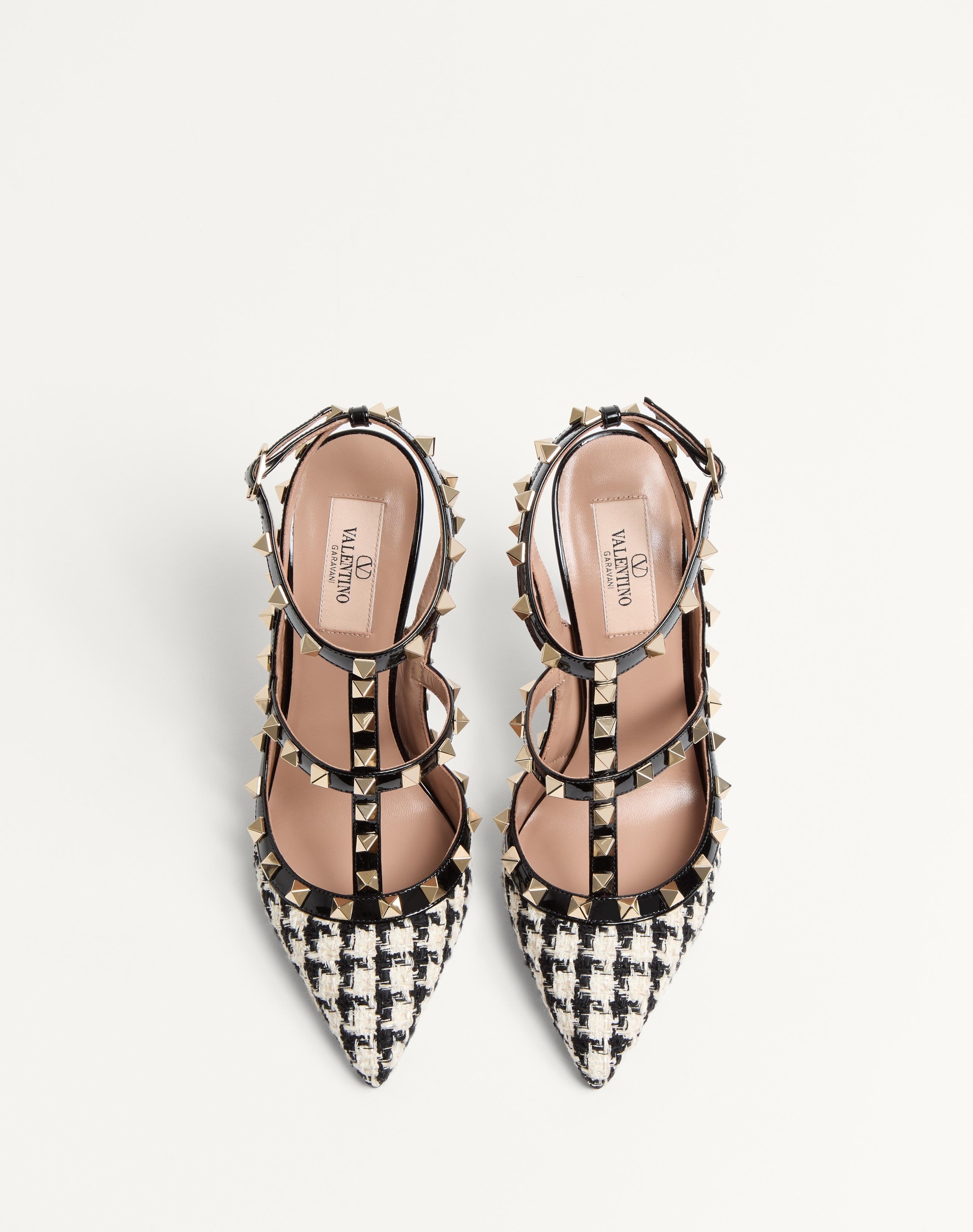 ROCKSTUD PUMP IN PIED-DE-POULE FABRIC 100MM - 4