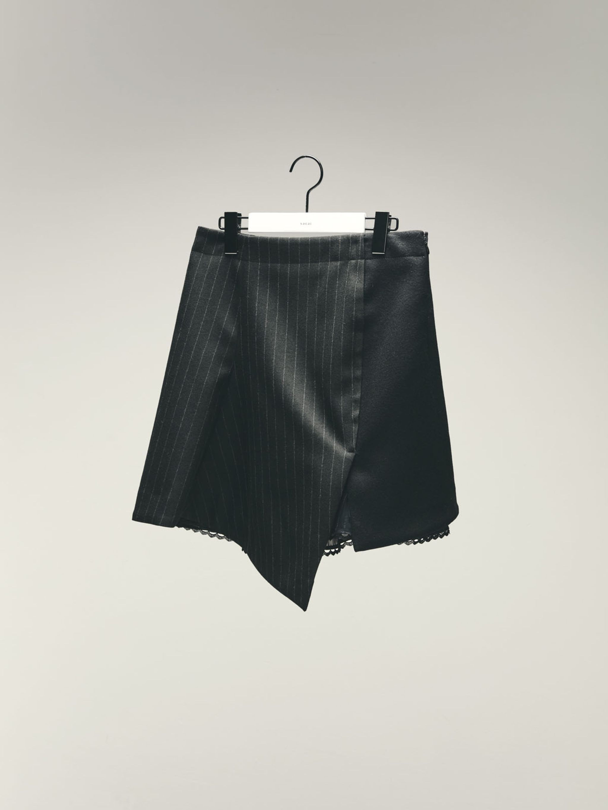 sacai Chalk Stripe x Wool Melton Skirt | REVERSIBLE