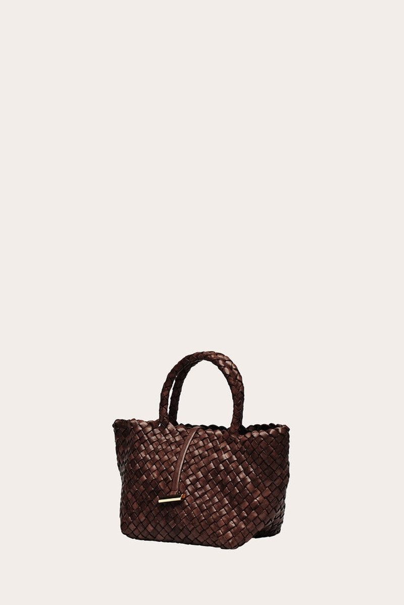 MINI LEATHER BASKET DARK BROWN 3