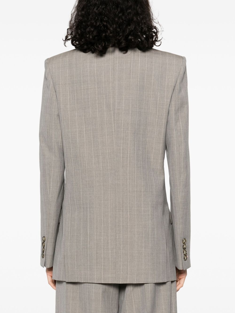 pinstripe-pattern blazer - 4