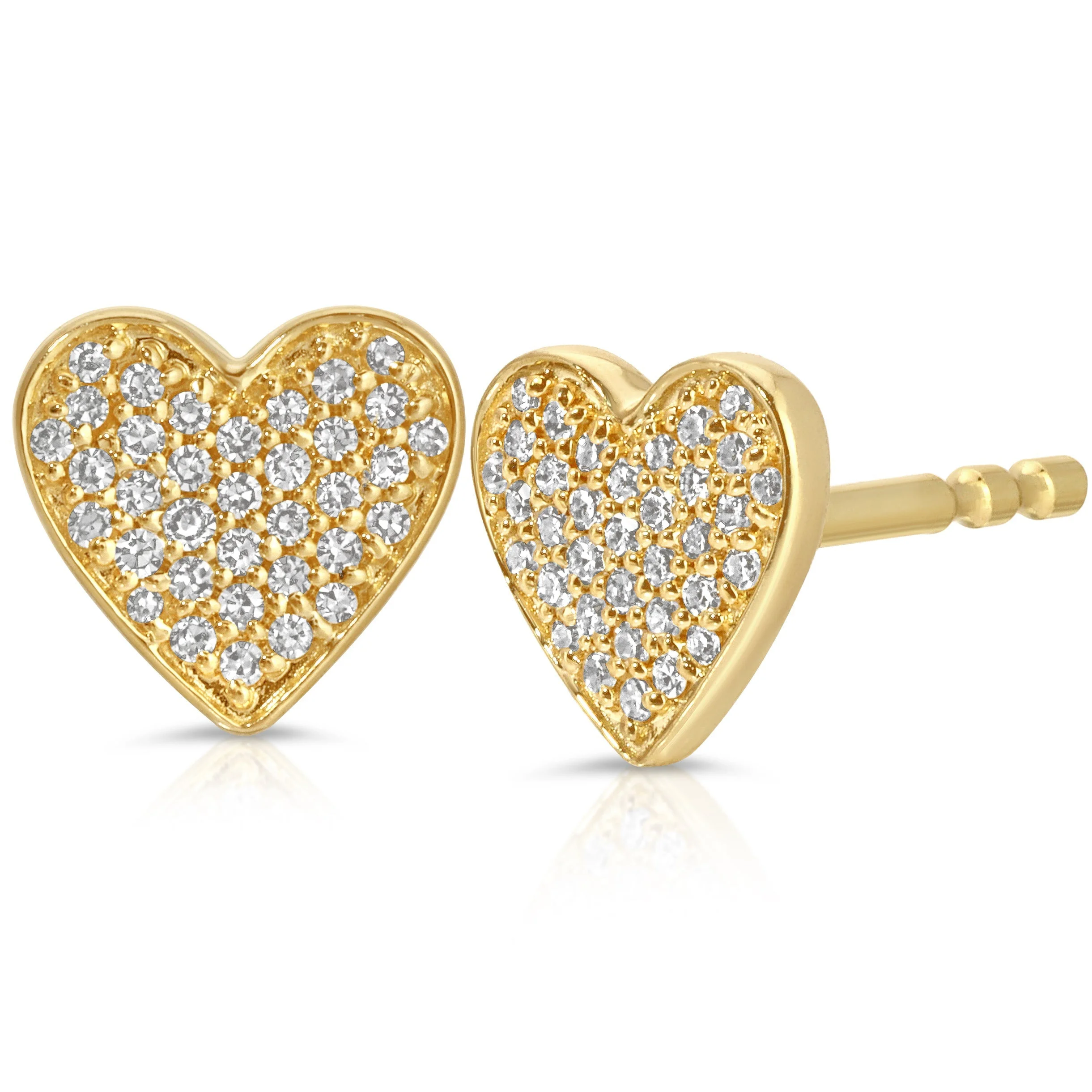 Pavé Charm Stud - Heart - 1