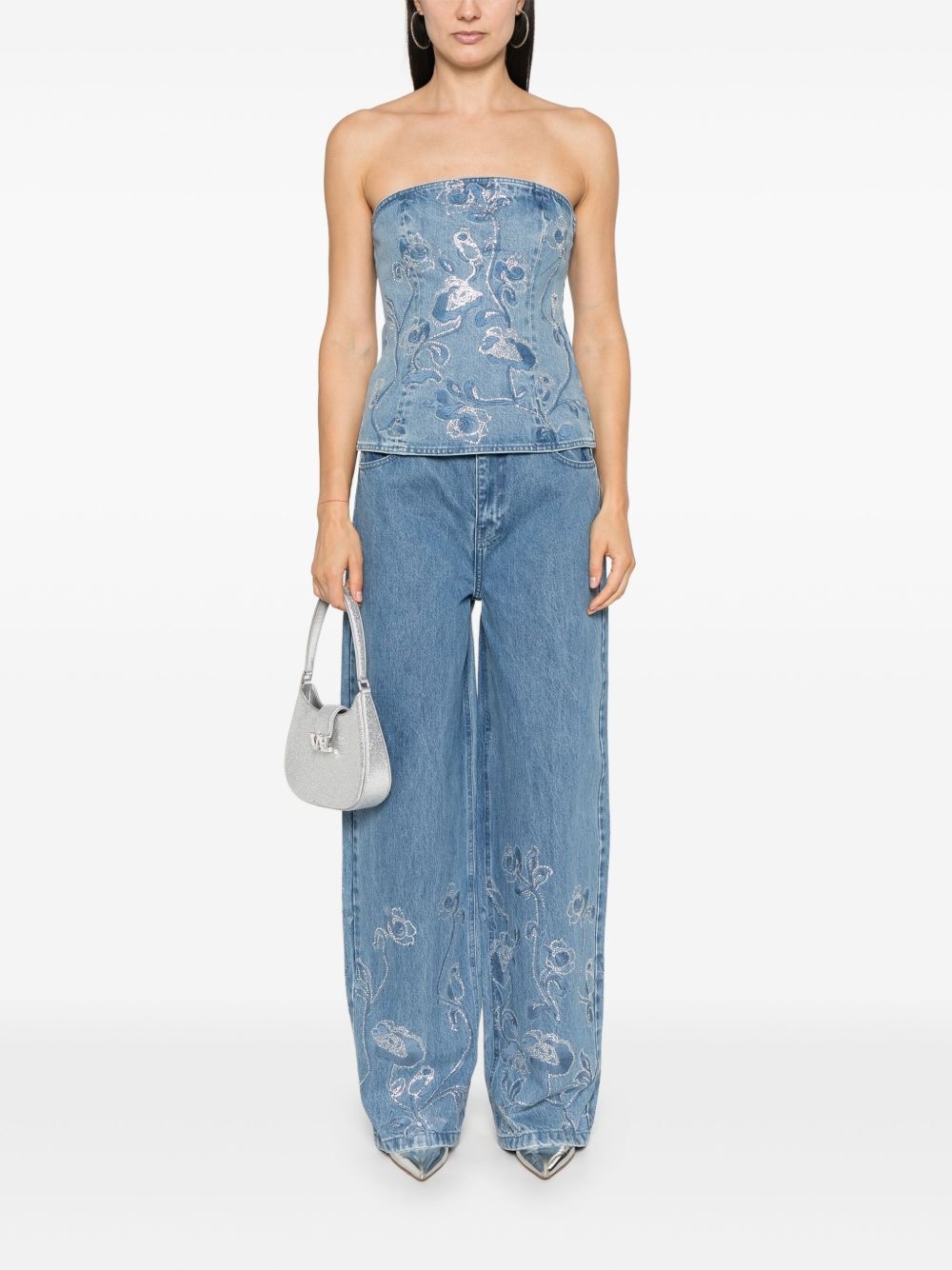 rhinestone-embellished top - 2