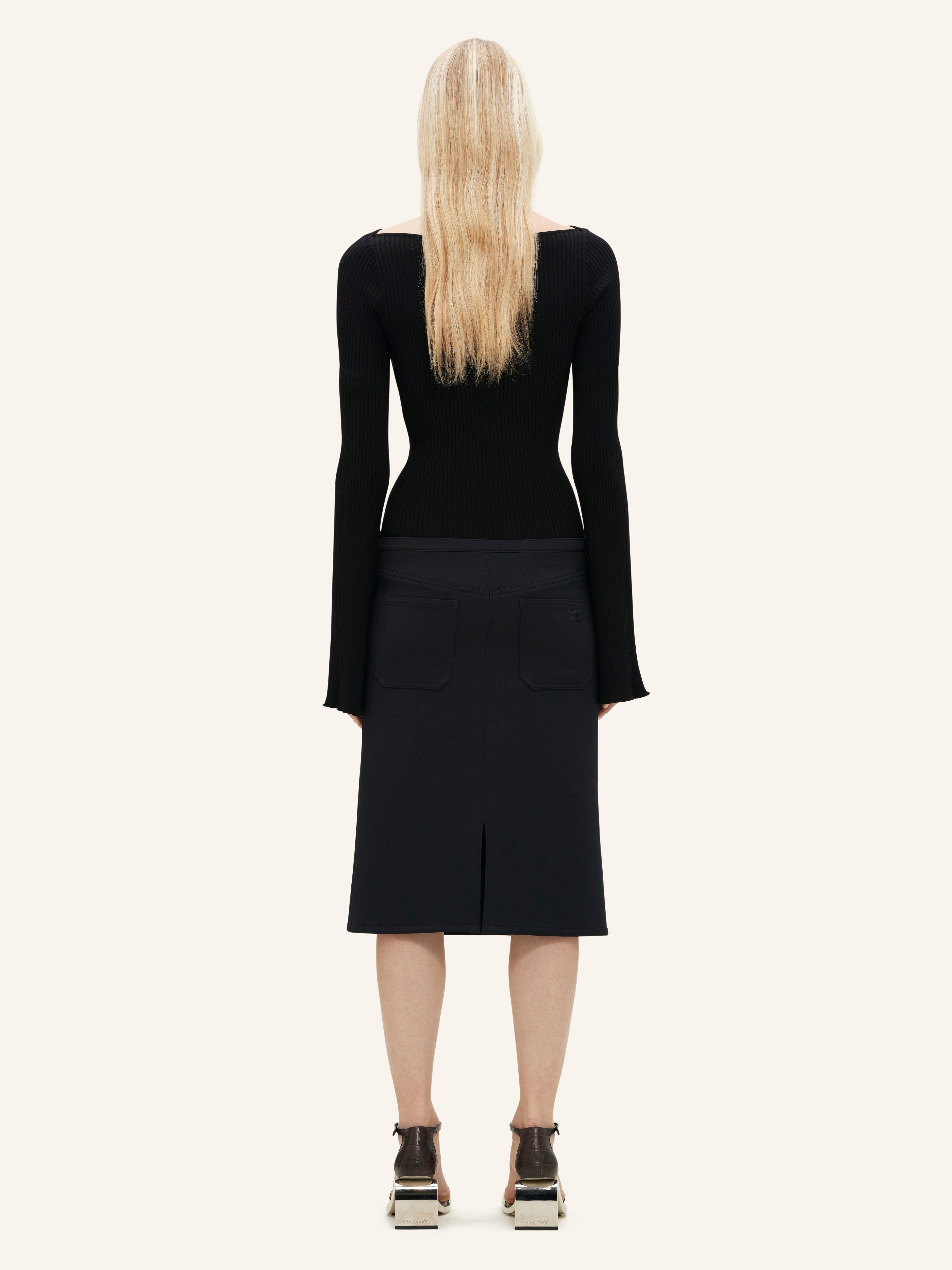 BOAT NECK RIB KNIT SWEATER - 4