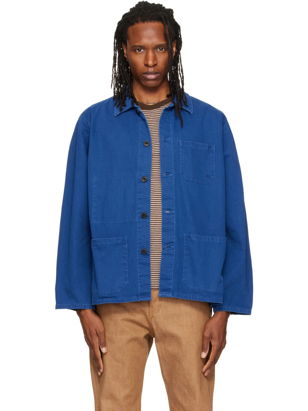 Blue Buddy Herringbone Chore Jacket - 1