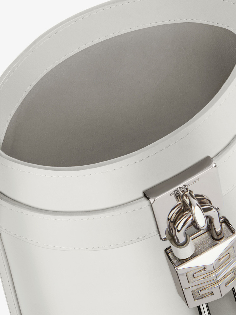 MICRO SHARK LOCK BUCKET BAG IN BOX LEATHER 6