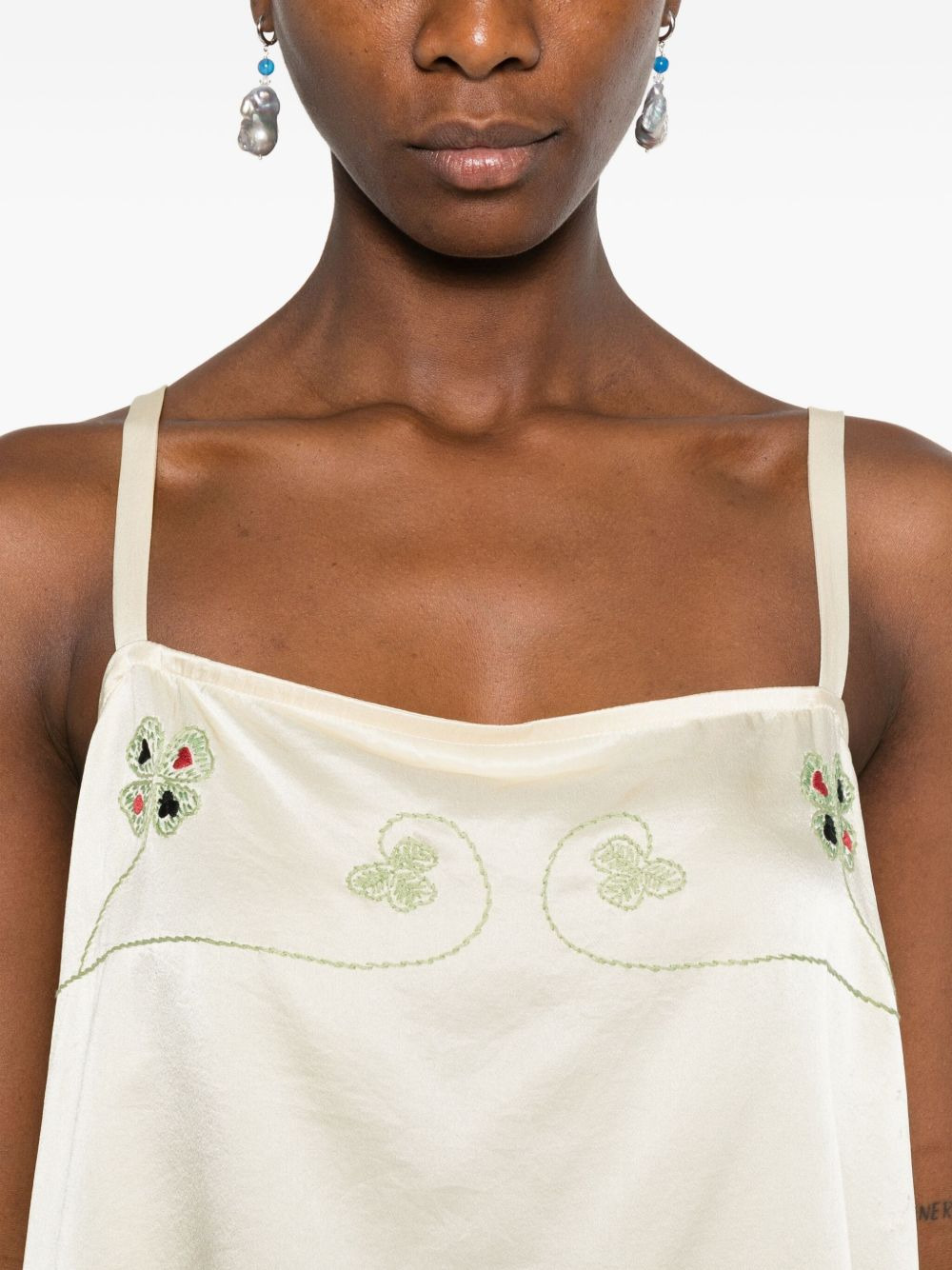 floral-embroidered tank top - 5