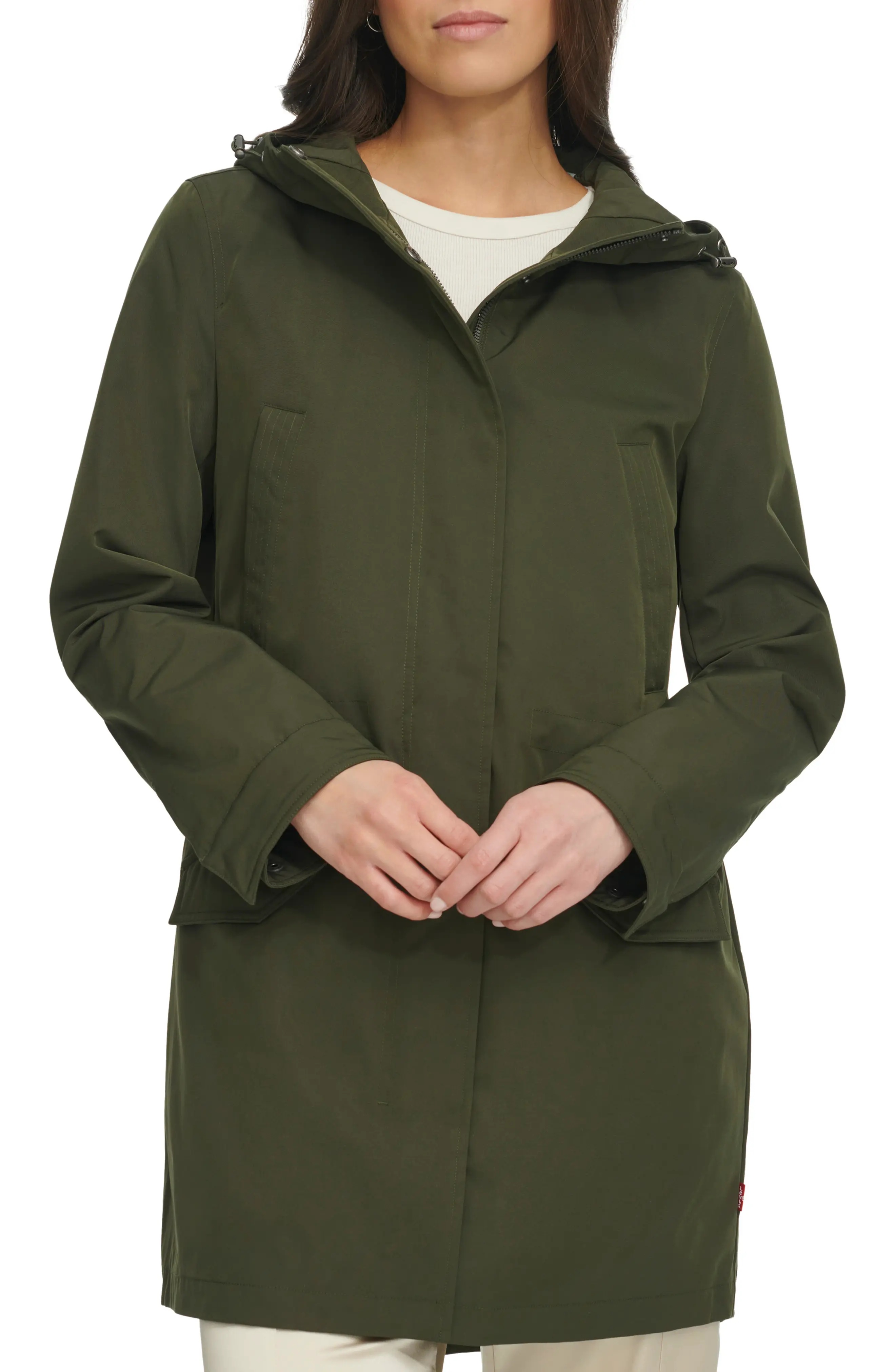 Techy Water Resistant Fishtail Hem Hooded Jacket - 1