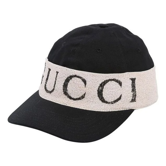 Gucci Logo Band Baseball Cap 'Black White' 492545-4HC56-1077 - 1