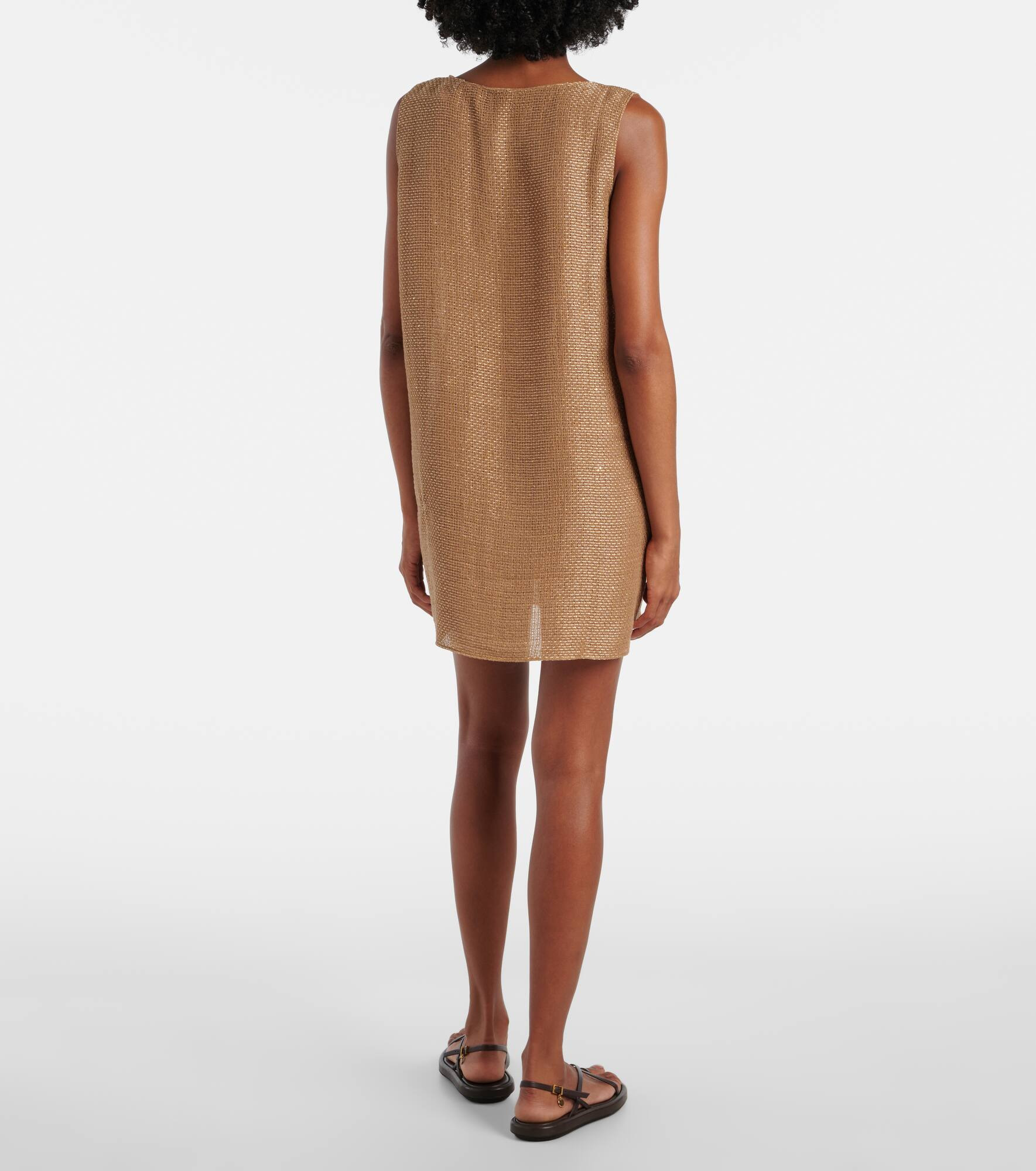 Stella sequined linen-blend minidress - 3