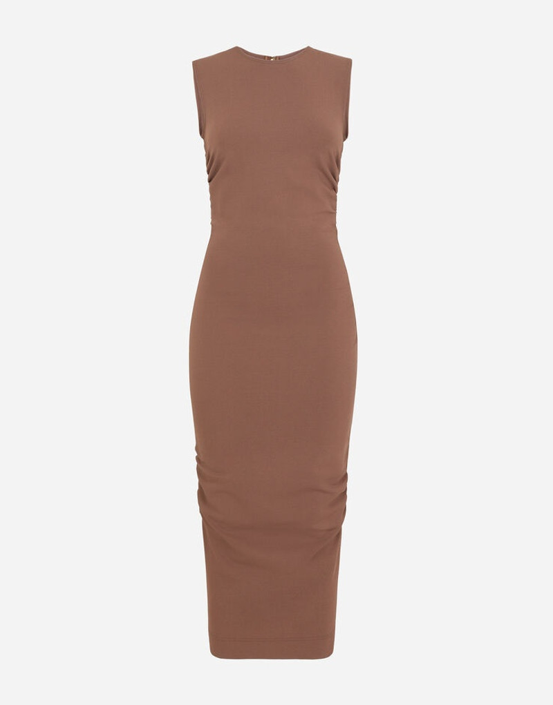 Sleeveless calf-length jersey dress - 1