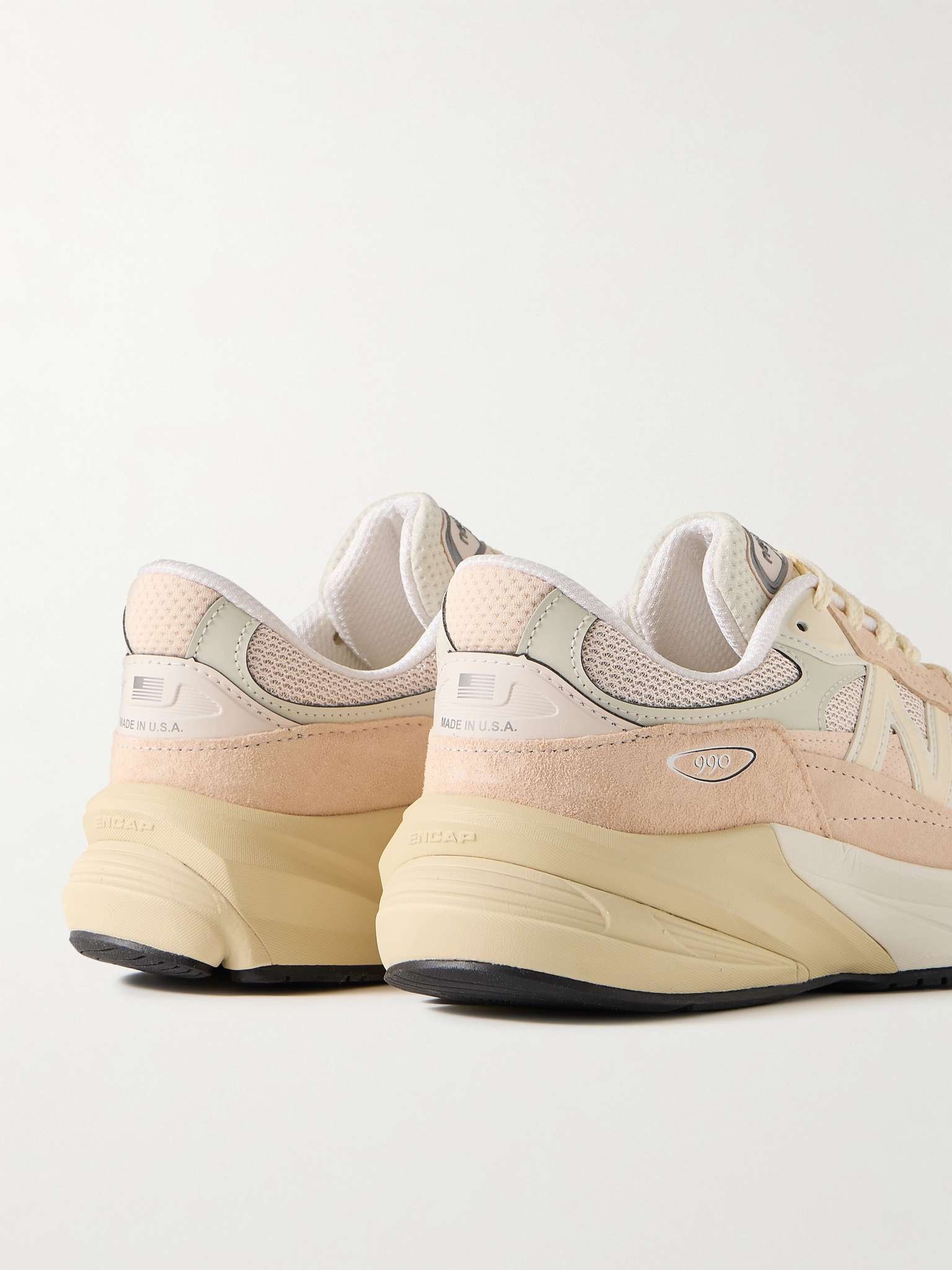 990v6 Leather-Trimmed Suede and Mesh Sneakers - 5