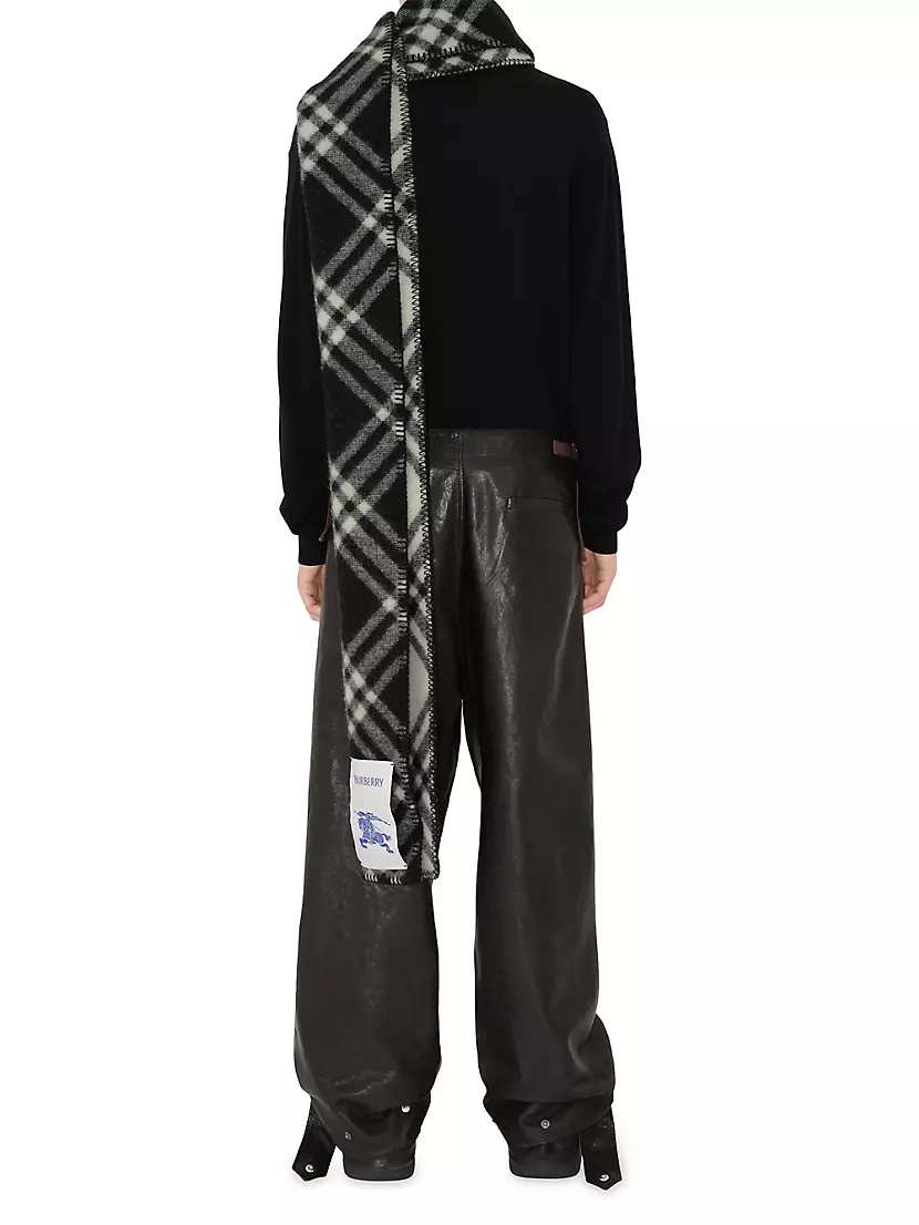 Burberry Tri-Bar Check Wool Scarf | saksfifthavenue | REVERSIBLE