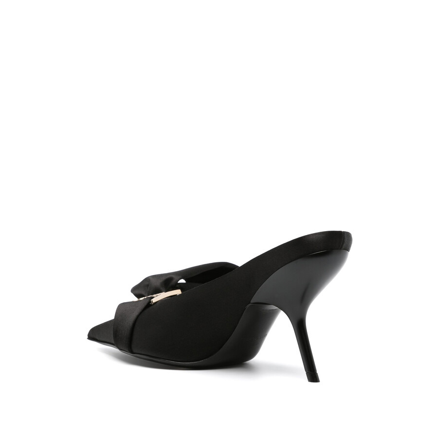 Ferragamo Ladies Pointed-Toe 90 mm Leather Mules - 3