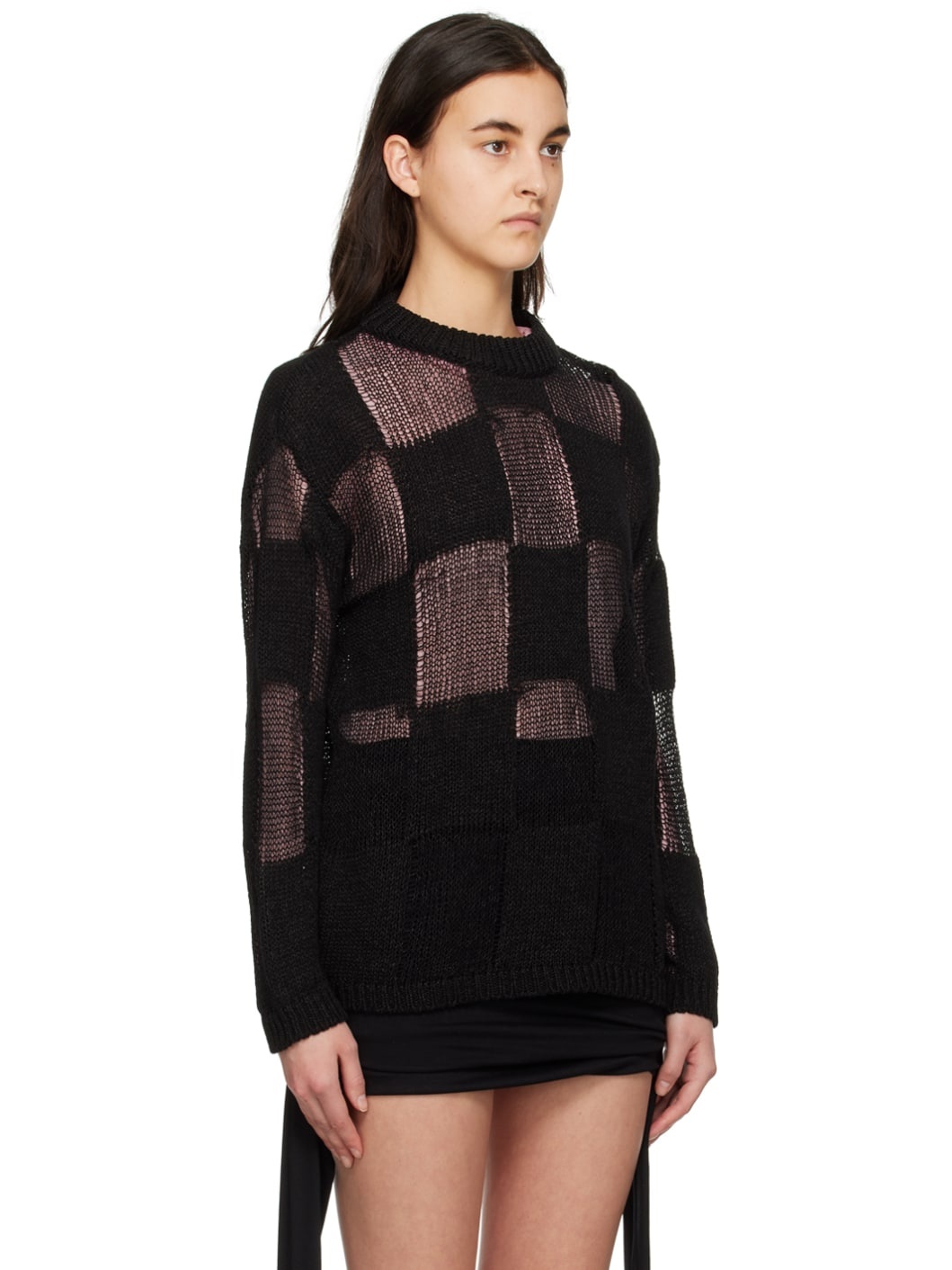 Black Check Sweater - 2