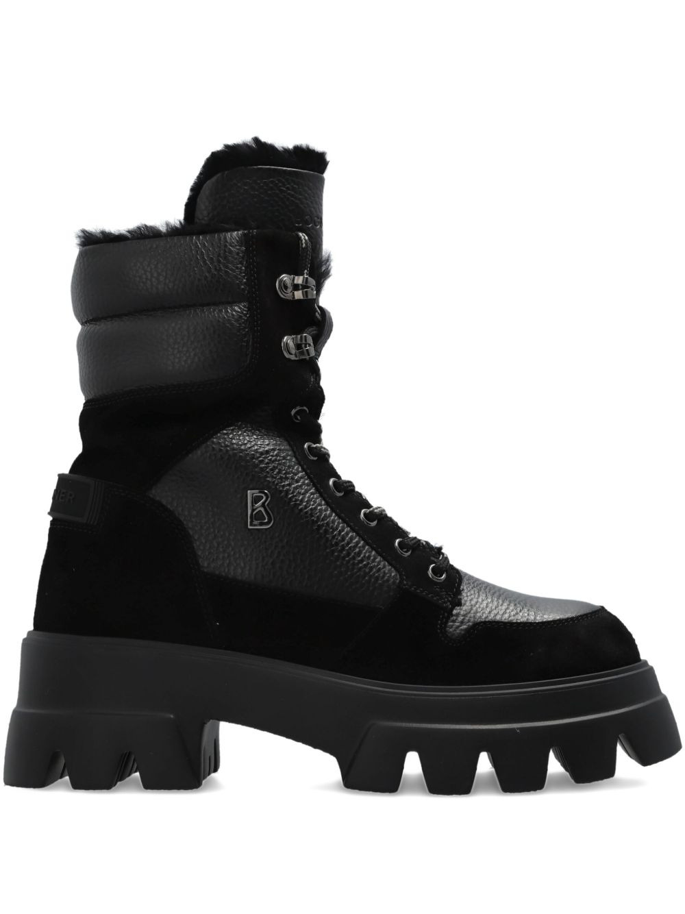 lace-up panelled combat boots - 1