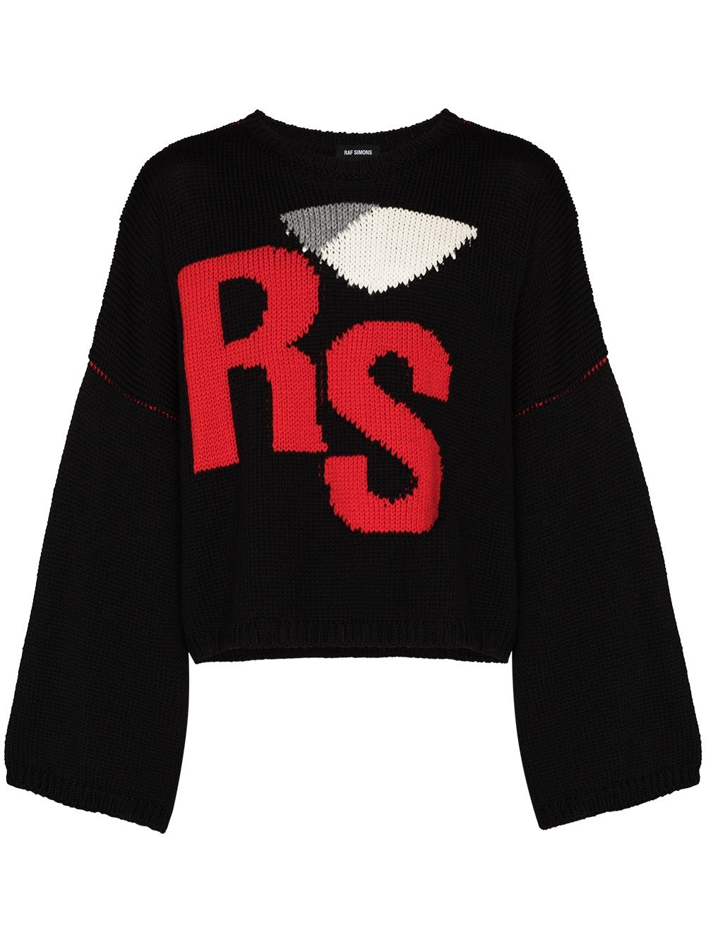 logo-intarsia wool jumper - 1