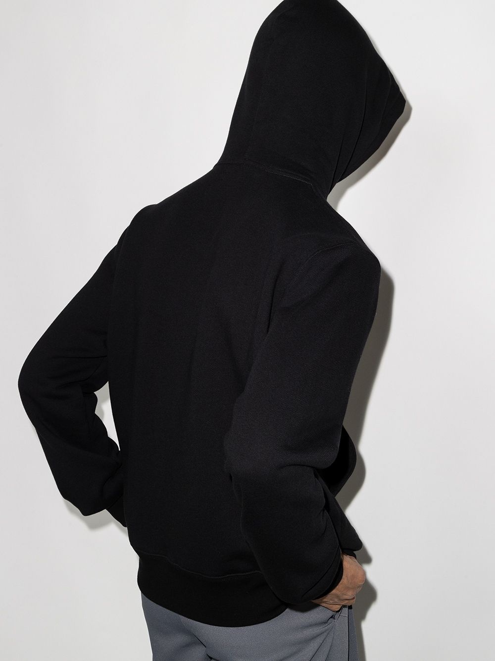logo-print cotton hoodie - 3