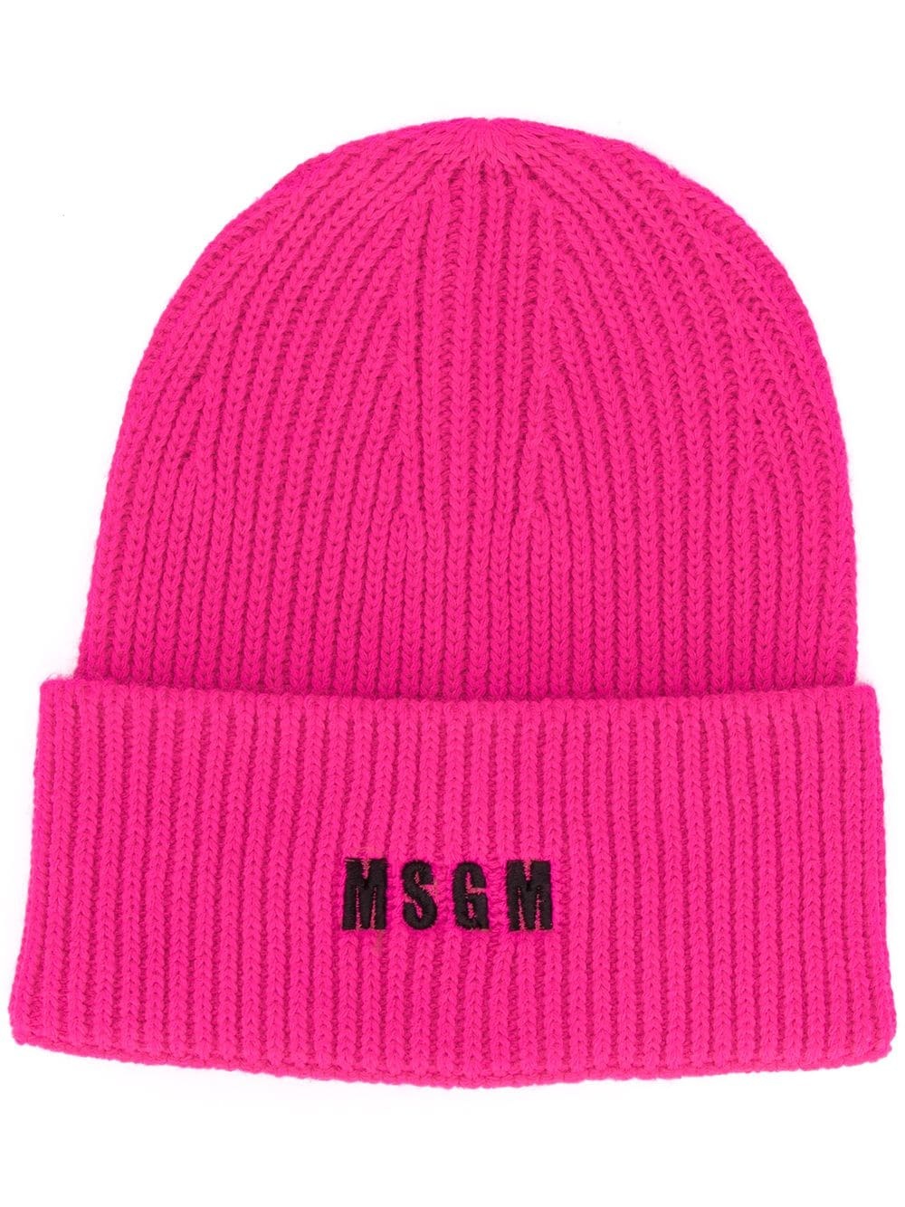 embroidered ribbed beanie - 1