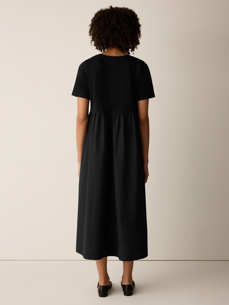 Organic Cotton Poplin Round Neck Dress 4