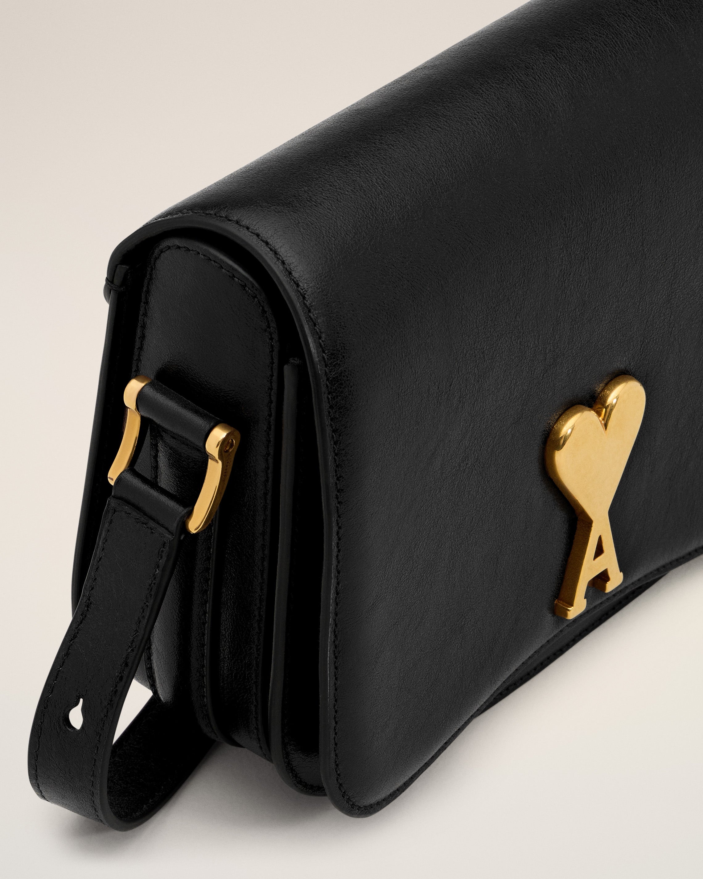 AMI Paris BLACK LEATHER PARIS PARIS BAG | REVERSIBLE
