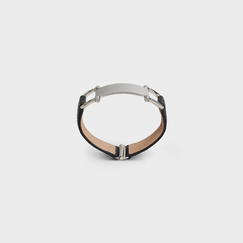 CELINE PLAQUE BRACELET IN LIZARD AND BRASS WITH RHODIUM FINISH 1