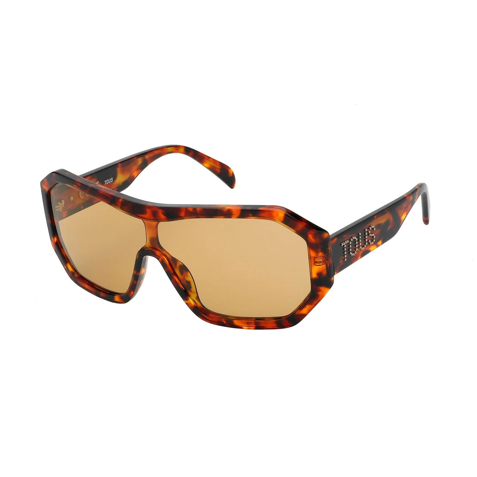 Havana-colored Sunglasses Studs Mask - 1