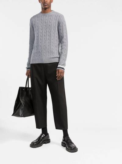 Valentino logo cable-knit crew-neck jumper outlook