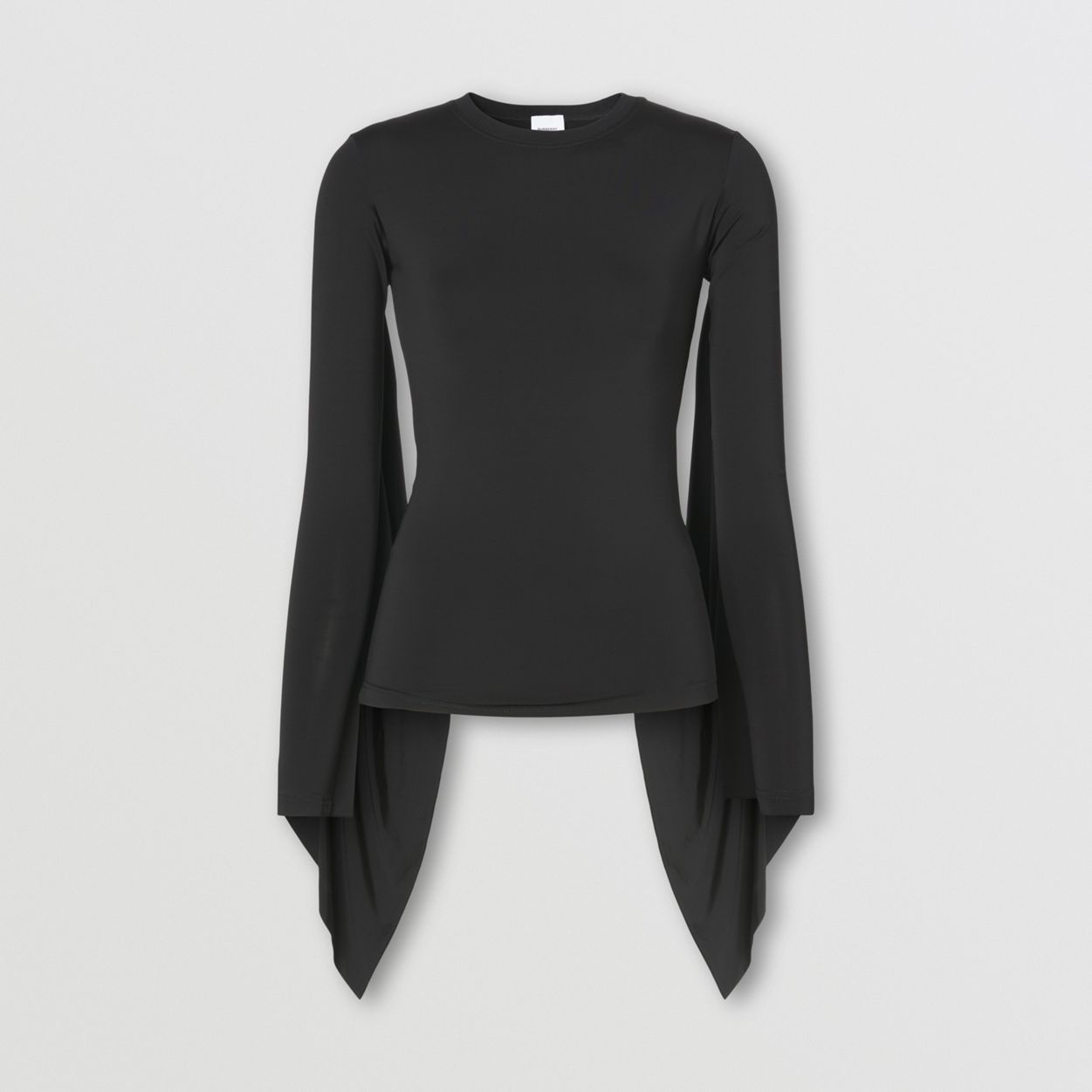 Exaggerated Panel Long-sleeve Stretch Jersey Top - 1