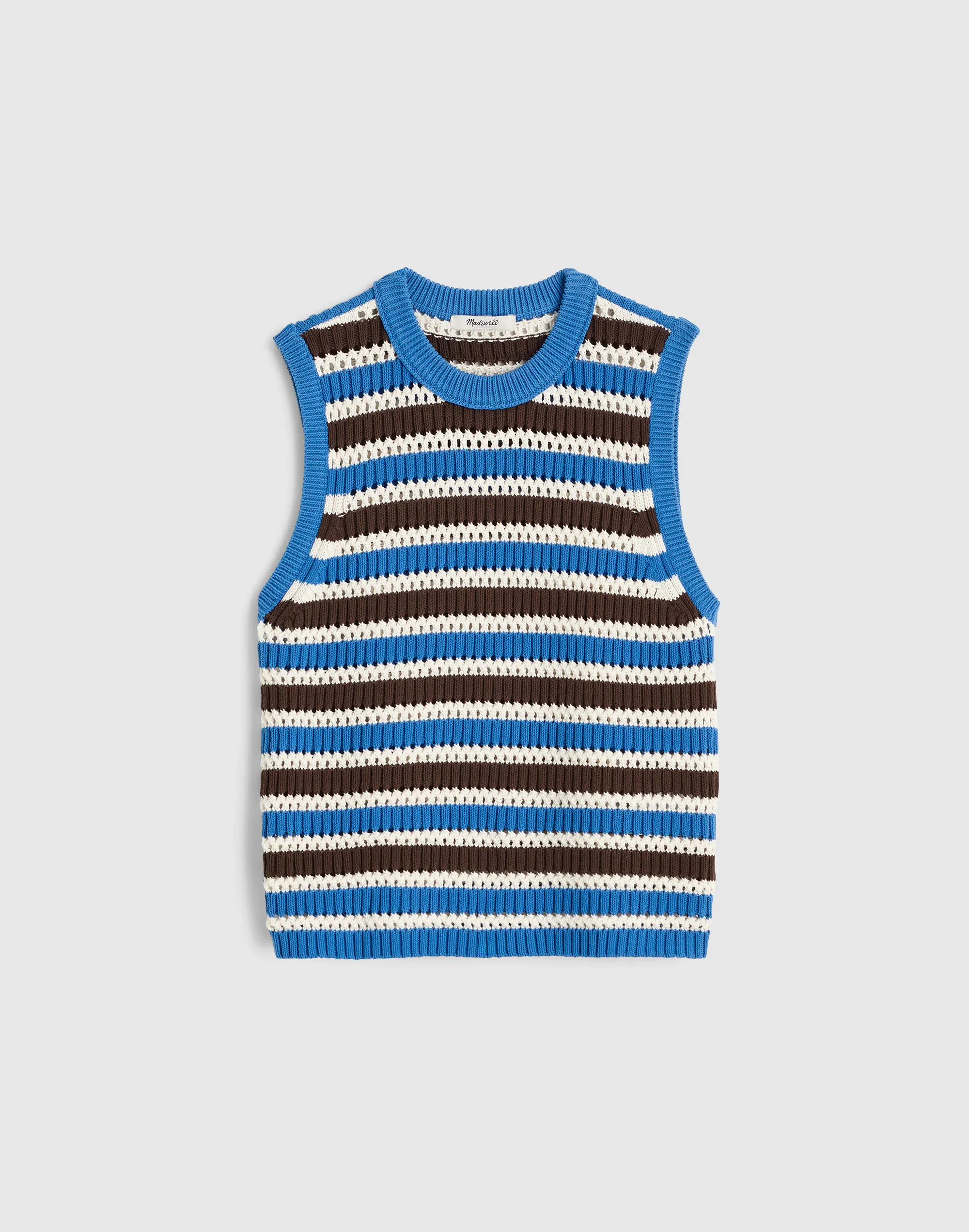 Open-Stitch Sweater Tank in 100% Cotton - 1
