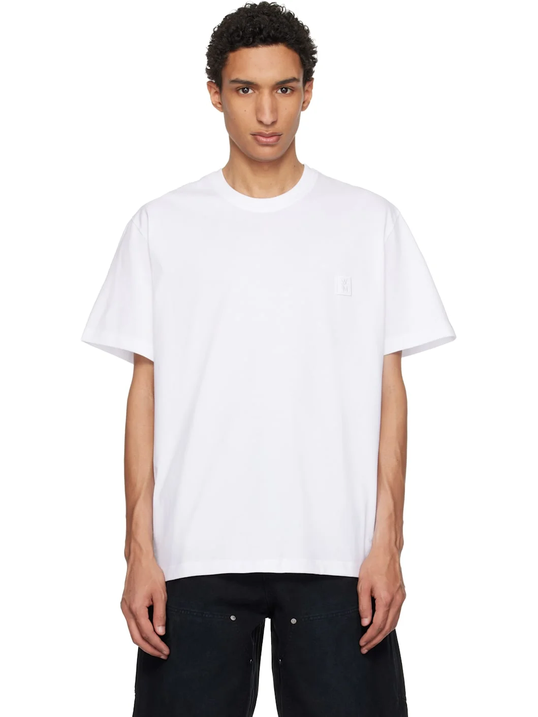 White Cotton Back Logo T-shirt - 1