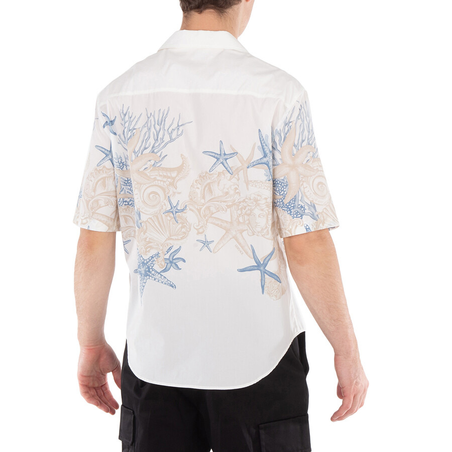 Versace Barocco Sea Print Cotton Poplin Shirt - 5
