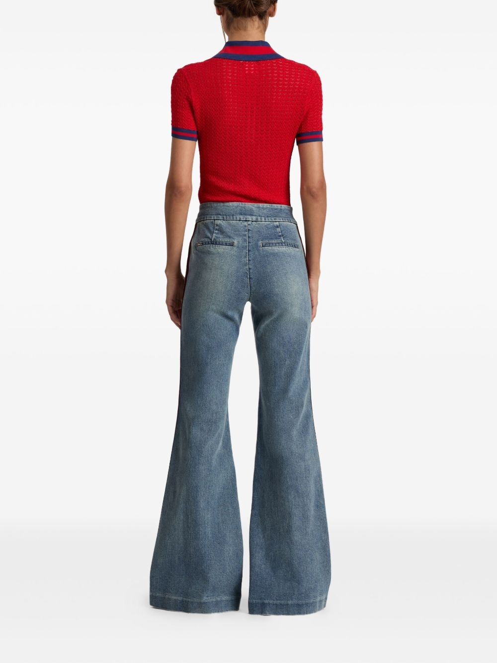Dylan stripe-detail flared jeans - 4
