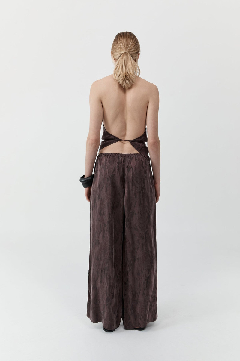Jacquard Relaxed Pants - Chocolate Plum 3