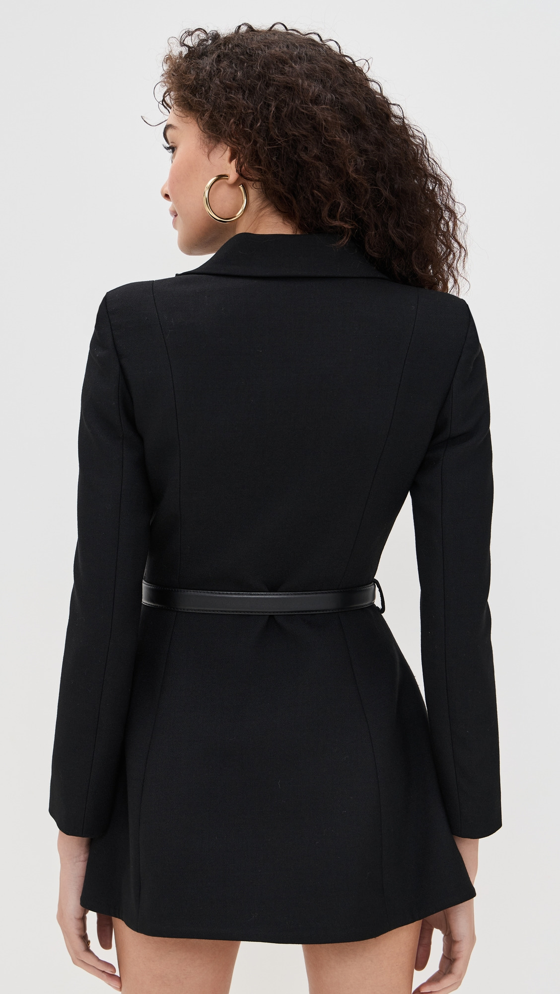 Black Wool Crepe Mini Dress - 2