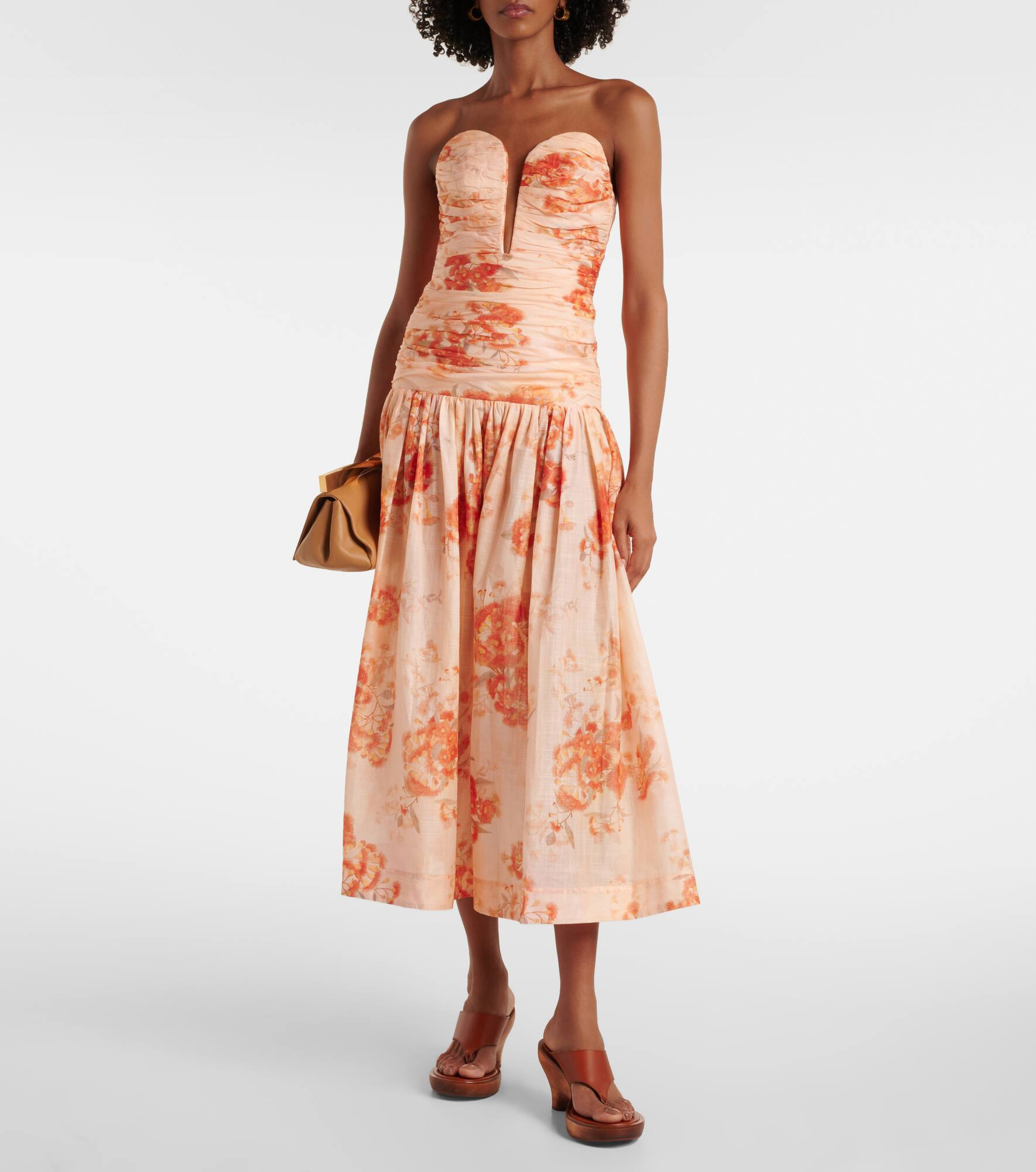 Cascadian floral strapless midi dress - 2