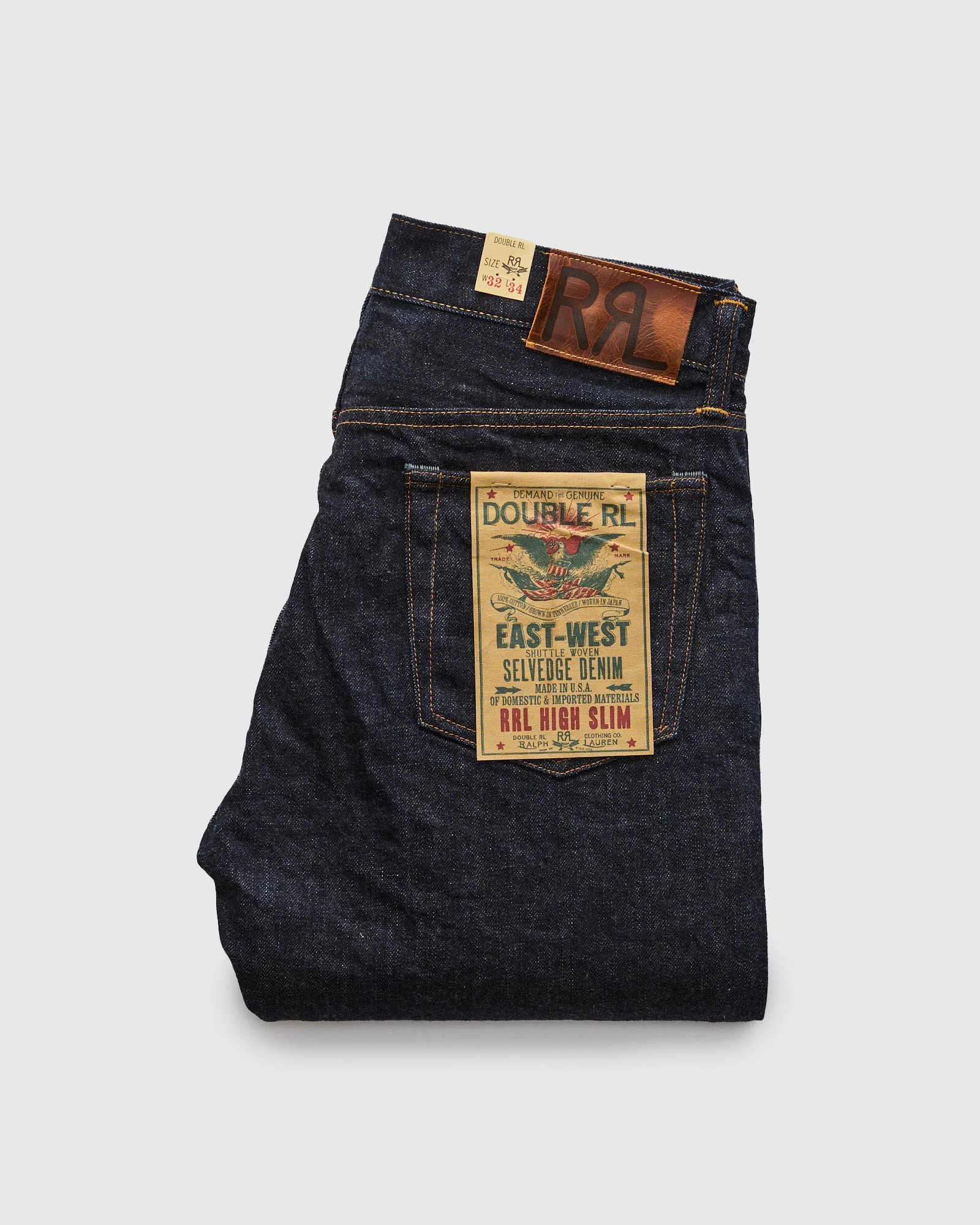 "East-West" 16oz Rinsed Selvedge Denim - High Slim Fit - 1