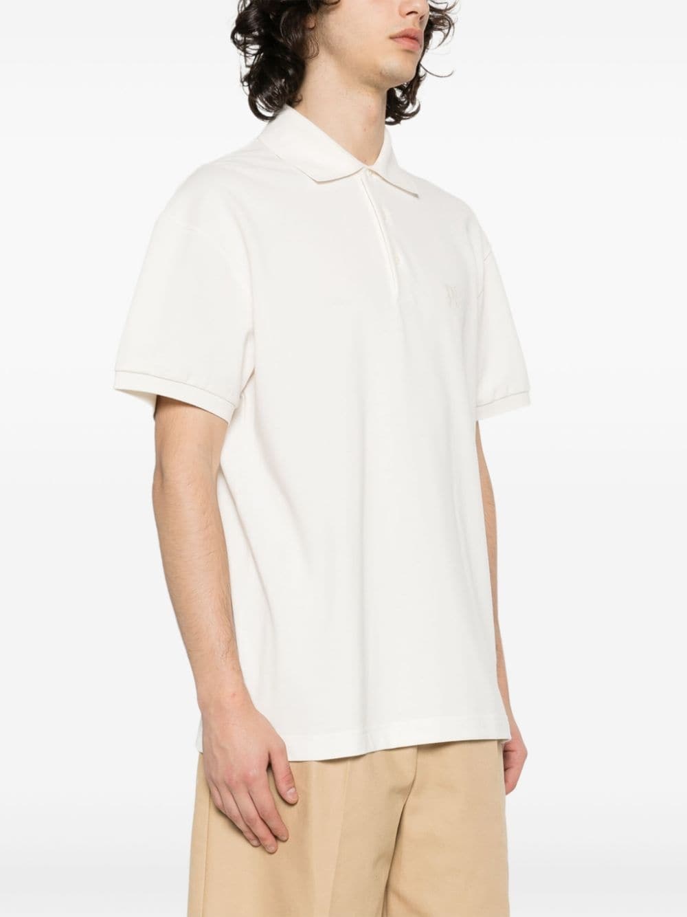 embroidered-logo polo shirt - 3