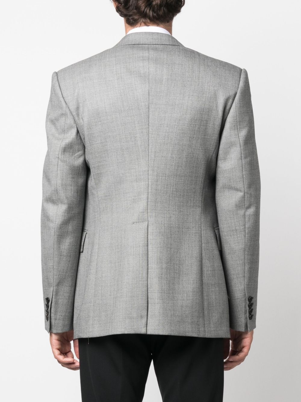 single-breasted wool blazer - 4