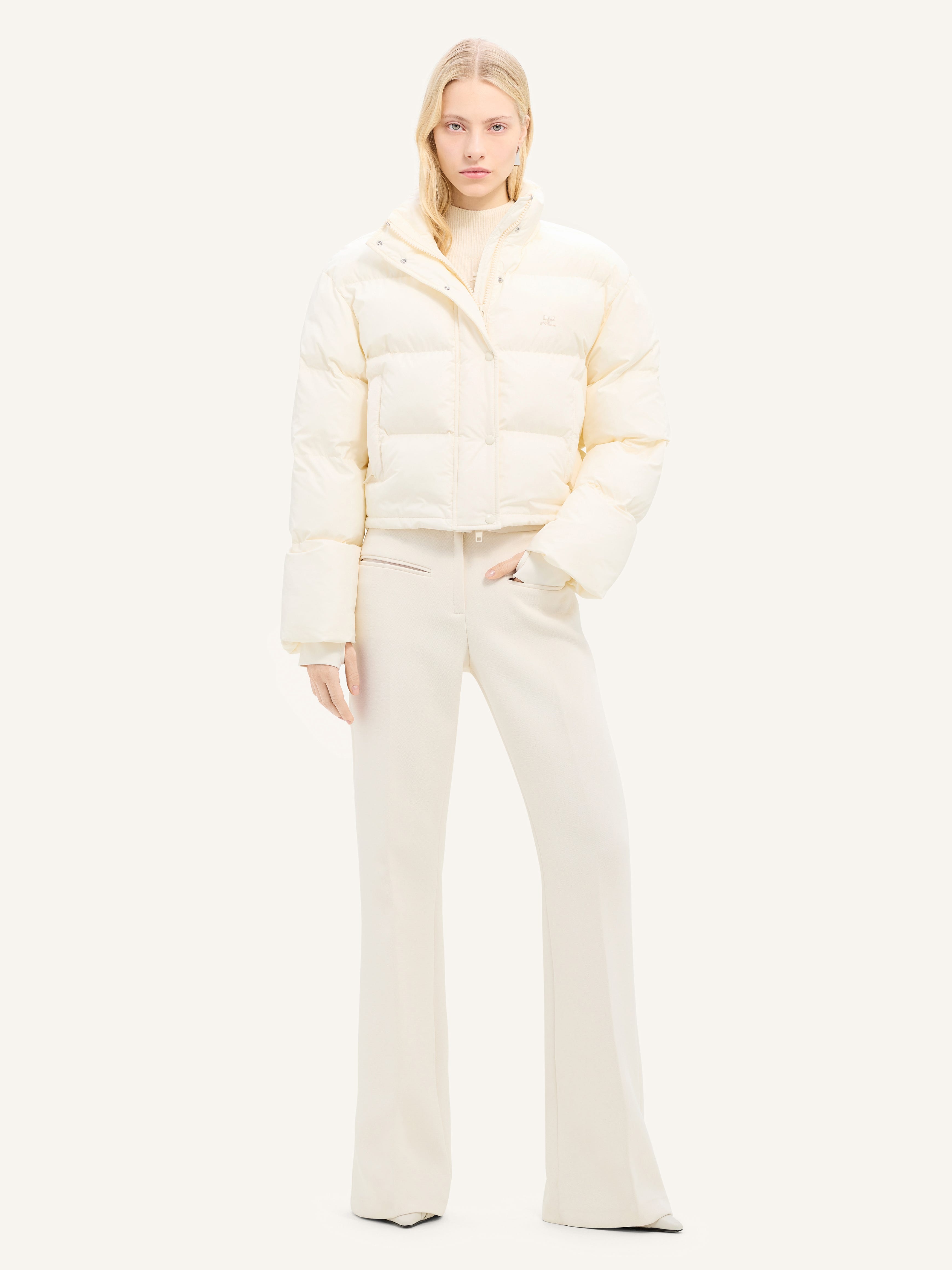 CROPPED NYLON PUFFER JACKET - 2